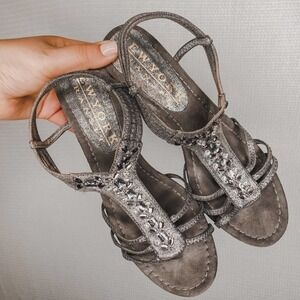New York transit |‎ Silver sparkl Heels Strappy 8